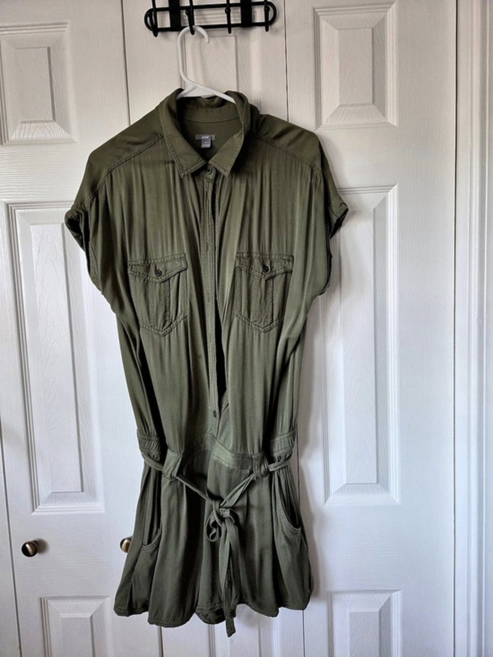 aerie Olive Utility Romper Size Large Like New